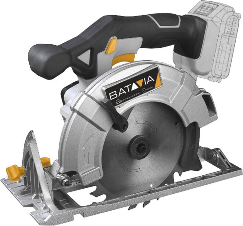 Batavia Cirkelzaag Ø 165 mm 18V Incl. 5.0 Ah Accu 4.0 Ah Oplader Perfect voor hout aluminium laminaat kunststof metaal en tegels Maxxpack