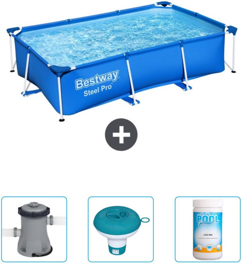 Bestway Rechthoekig Steel Pro Zwembad 259 X 170 X 61 Cm Blauw Inclusief Accessoire Cb41