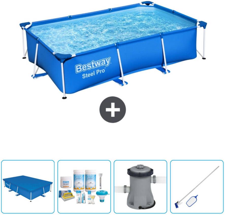 Bestway Rechthoekig Steel Pro Zwembad 259 X 170 X 61 Cm Blauw Inclusief Accessoire Cb5