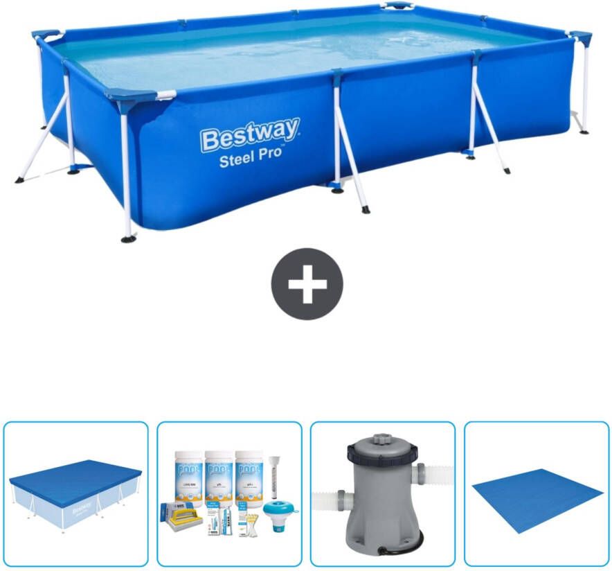 Bestway Rechthoekig Steel Pro Zwembad 300 X 201 X 66 Cm Blauw Inclusief Accessoire Cb1