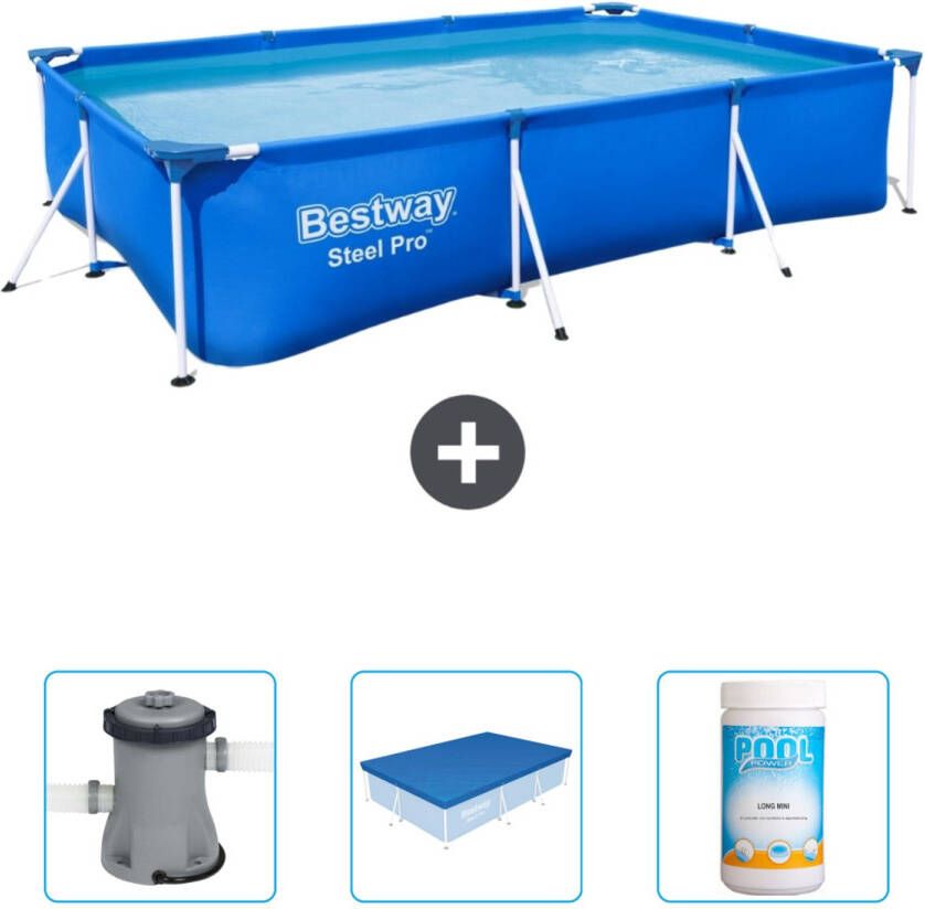 Bestway Rechthoekig Steel Pro Zwembad 300 X 201 X 66 Cm Blauw Inclusief Accessoire Cb39