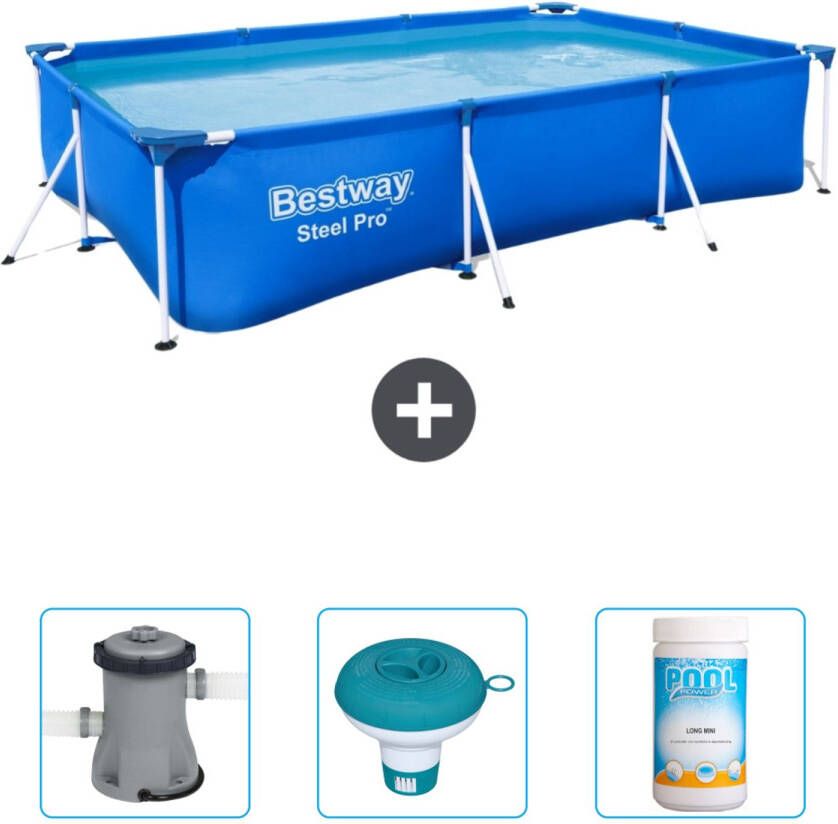 Bestway Rechthoekig Steel Pro Zwembad 300 X 201 X 66 Cm Blauw Inclusief Accessoire Cb41