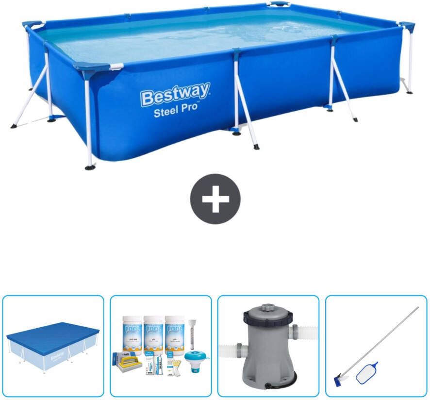 Bestway Rechthoekig Steel Pro Zwembad 300 X 201 X 66 Cm Blauw Inclusief Accessoire Cb5