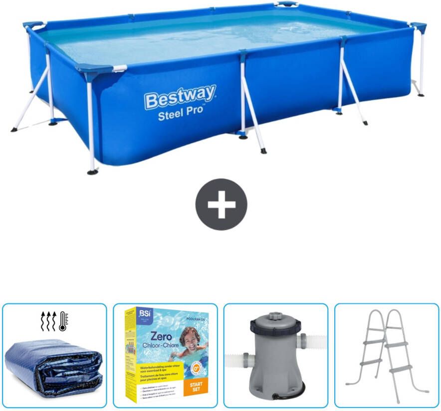 Bestway Rechthoekig Steel Pro Zwembad 300 X 201 X 66 Cm Blauw Inclusief Accessoire Cb9