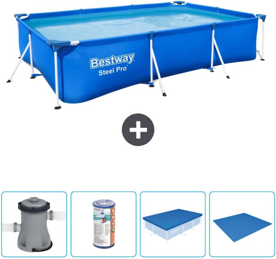 Bestway Rechthoekig Steel Pro Zwembad 300 X 201 X 66 Cm Blauw Inclusief Accessoires Cb52