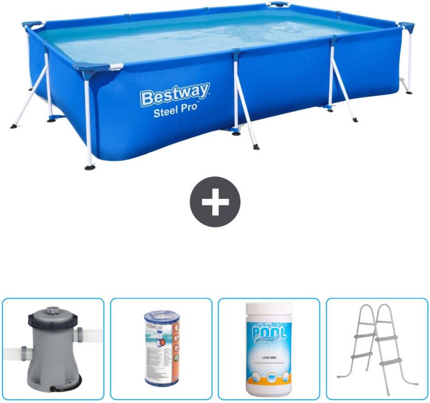 Bestway Rechthoekig Steel Pro Zwembad 300 X 201 X 66 Cm Blauw Inclusief Accessoires Cb60