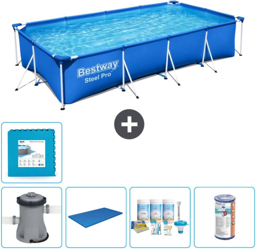 Bestway Rechthoekig Steel Pro Zwembad 400 X 211 X 81 Cm Blauw Inclusief Accessoires Cb12