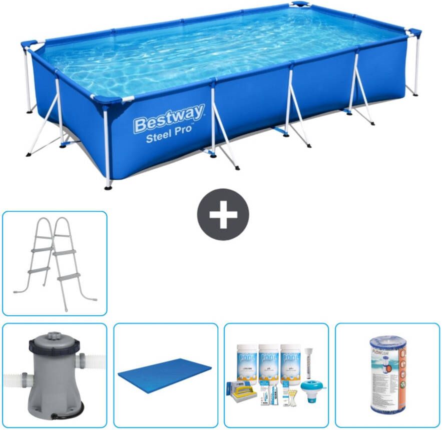 Bestway Rechthoekig Steel Pro Zwembad 400 X 211 X 81 Cm Blauw Inclusief Accessoires Cb14