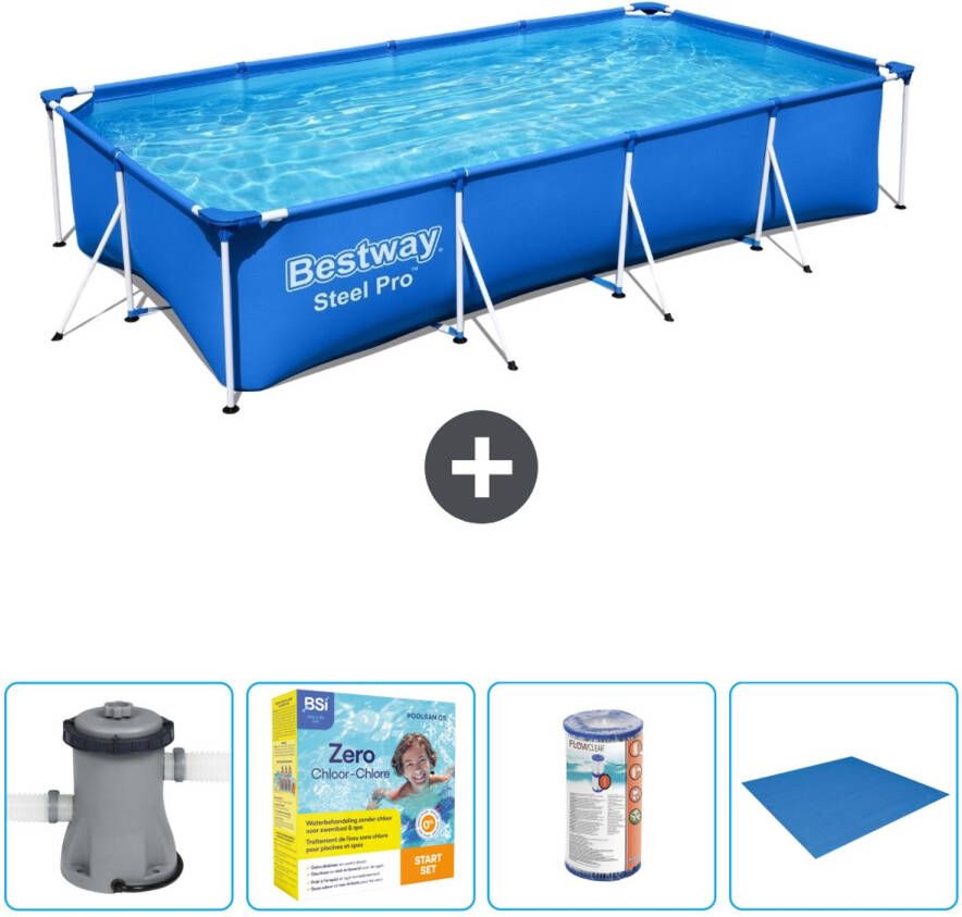 Bestway Rechthoekig Steel Pro Zwembad 400 X 211 X 81 Cm Blauw Inclusief Accessoires Cb16