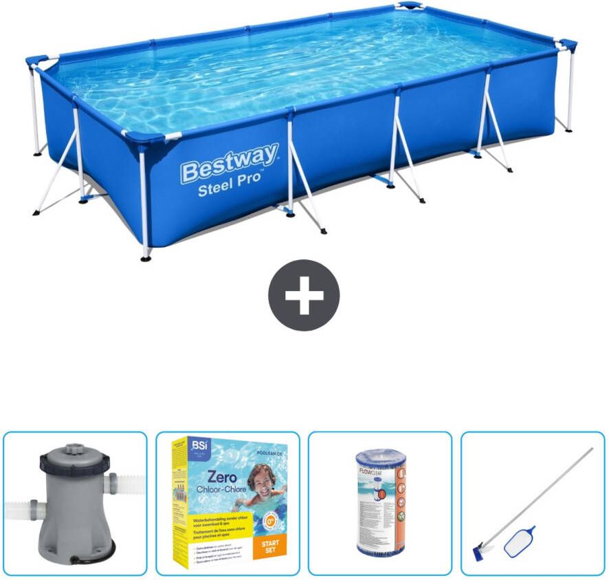 Bestway Rechthoekig Steel Pro Zwembad 400 X 211 X 81 Cm Blauw Inclusief Accessoires Cb20