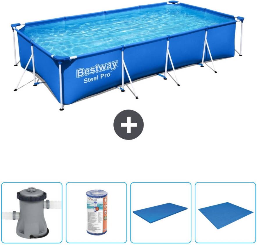 Bestway Rechthoekig Steel Pro Zwembad 400 X 211 X 81 Cm Blauw Inclusief Accessoires Cb52