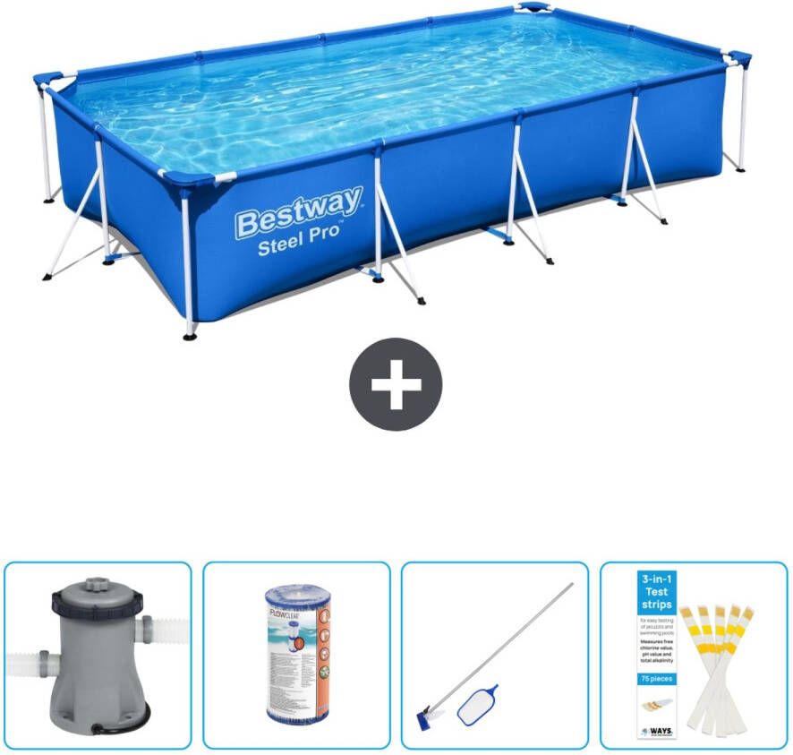 Bestway Rechthoekig Steel Pro Zwembad 400 X 211 X 81 Cm Blauw Inclusief Accessoires Cb58