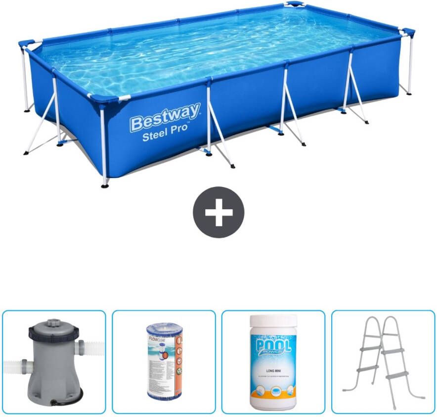 Bestway Rechthoekig Steel Pro Zwembad 400 X 211 X 81 Cm Blauw Inclusief Accessoires Cb60