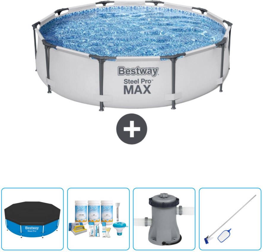 Bestway Rond Steel Pro Max Zwembad 305 X 76 Cm Grijs Inclusief Accessoire Cb5