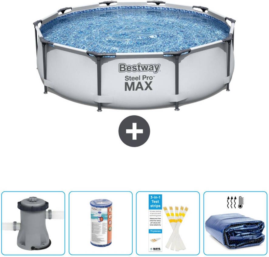 Bestway Rond Steel Pro Max Zwembad 305 X 76 Cm Grijs Inclusief Accessoires Cb50