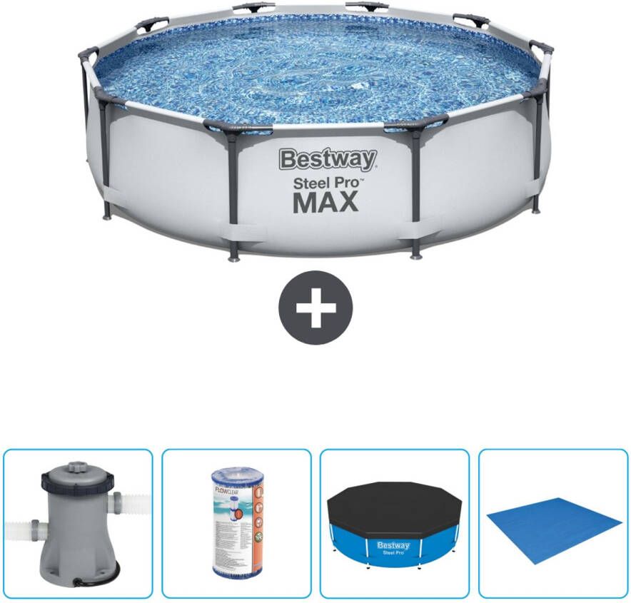 Bestway Rond Steel Pro Max Zwembad 305 X 76 Cm Grijs Inclusief Accessoires Cb52