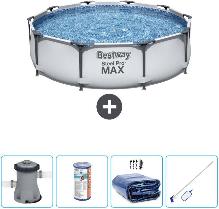 Bestway Rond Steel Pro Max Zwembad 305 X 76 Cm Grijs Inclusief Accessoires Cb54