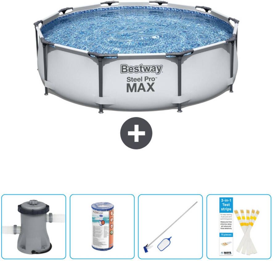 Bestway Rond Steel Pro Max Zwembad 305 X 76 Cm Grijs Inclusief Accessoires Cb58