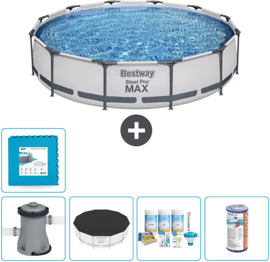 Bestway Rond Steel Pro Max Zwembad 366 X 76 Cm Grijs Inclusief Accessoires Cb12