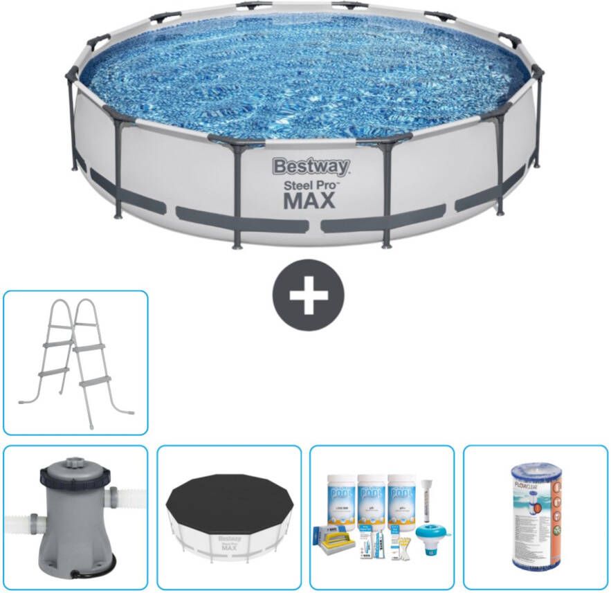 Bestway Rond Steel Pro Max Zwembad 366 X 76 Cm Grijs Inclusief Accessoires Cb14