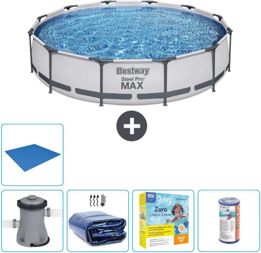 Bestway Rond Steel Pro Max Zwembad 366 X 76 Cm Grijs Inclusief Accessoires Cb16