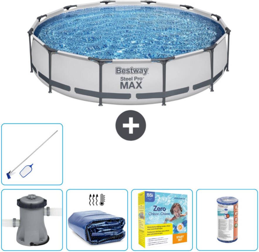 Bestway Rond Steel Pro Max Zwembad 366 X 76 Cm Grijs Inclusief Accessoires Cb20