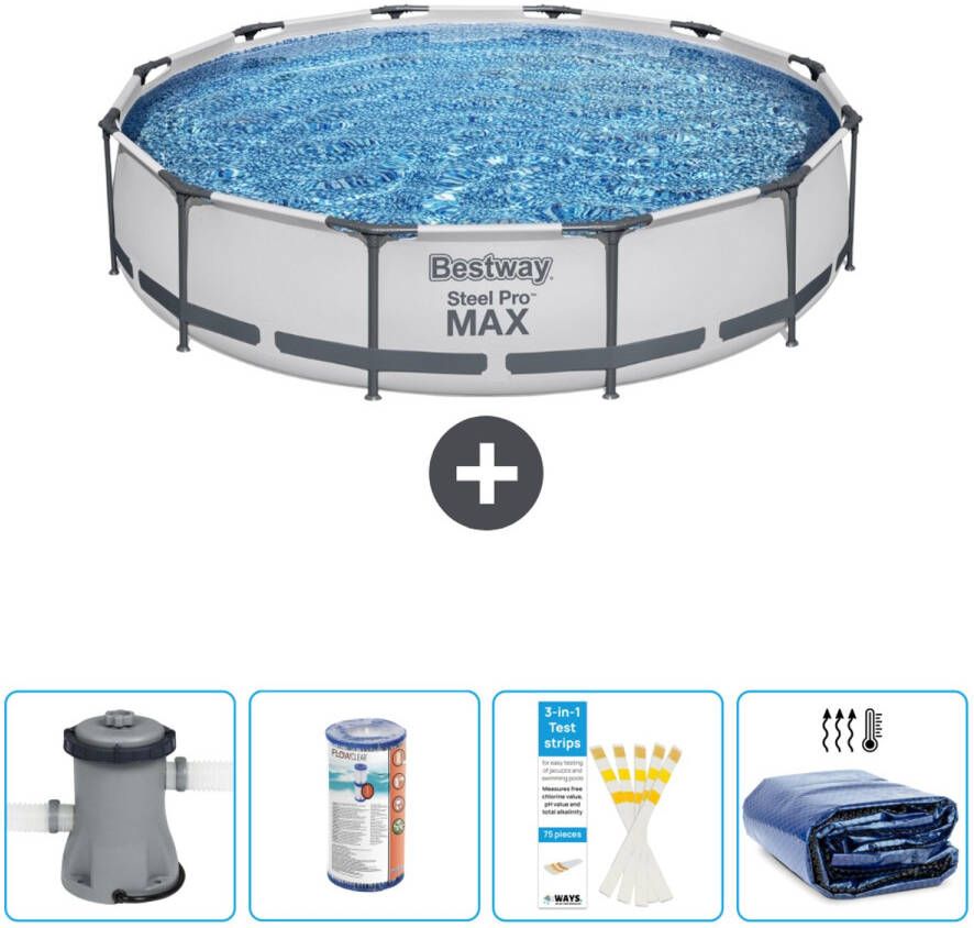 Bestway Rond Steel Pro Max Zwembad 366 X 76 Cm Grijs Inclusief Accessoires Cb50