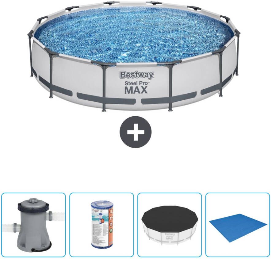 Bestway Rond Steel Pro Max Zwembad 366 X 76 Cm Grijs Inclusief Accessoires Cb52