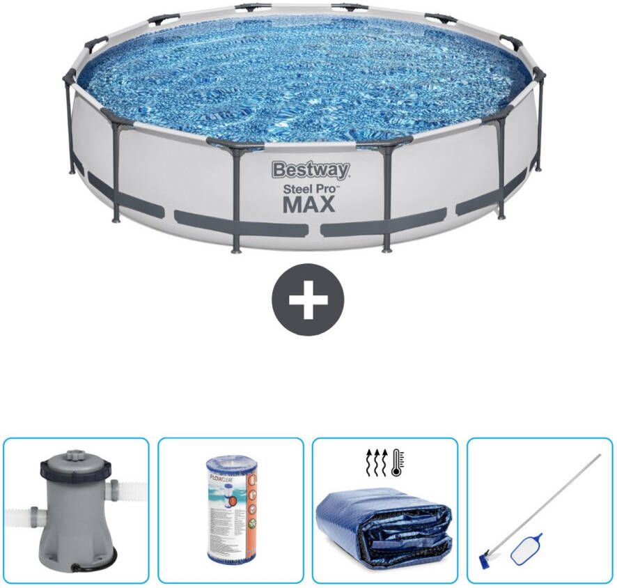 Bestway Rond Steel Pro Max Zwembad 366 X 76 Cm Grijs Inclusief Accessoires Cb54