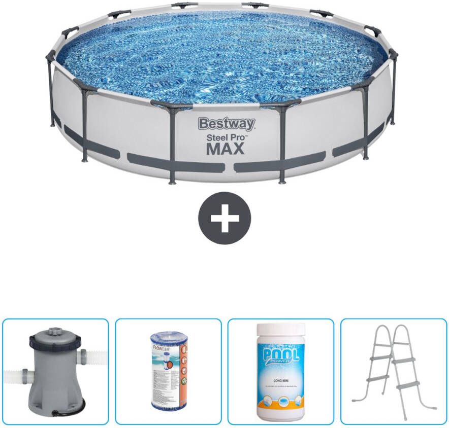 Bestway Rond Steel Pro Max Zwembad 366 X 76 Cm Grijs Inclusief Accessoires Cb60