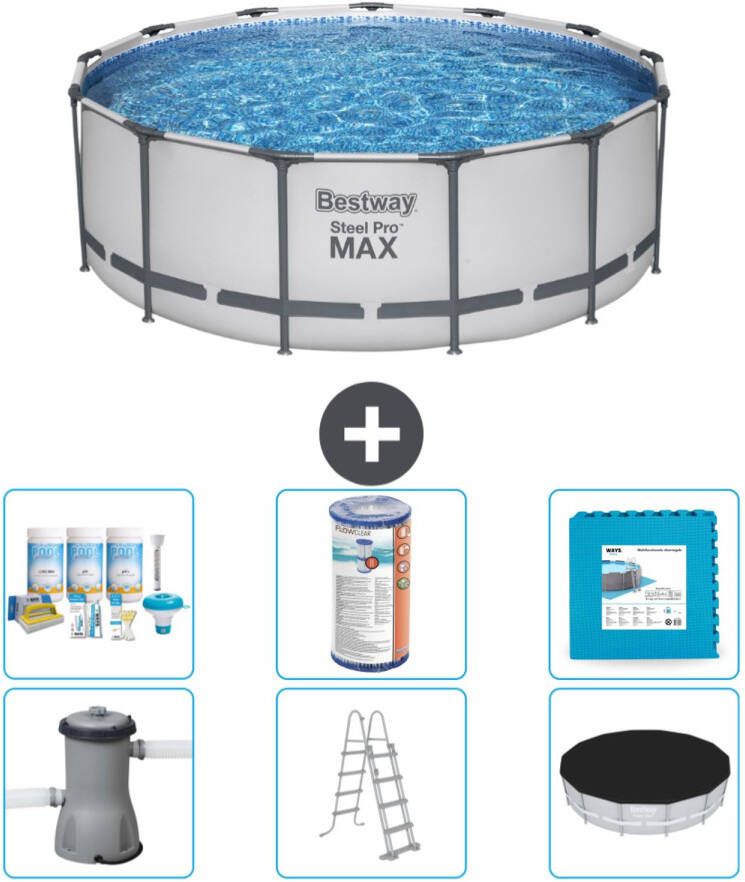 Bestway Rond Steel Pro Max Zwembad 396 X 122 Cm Grijs Inclusief Accessoires Cb30