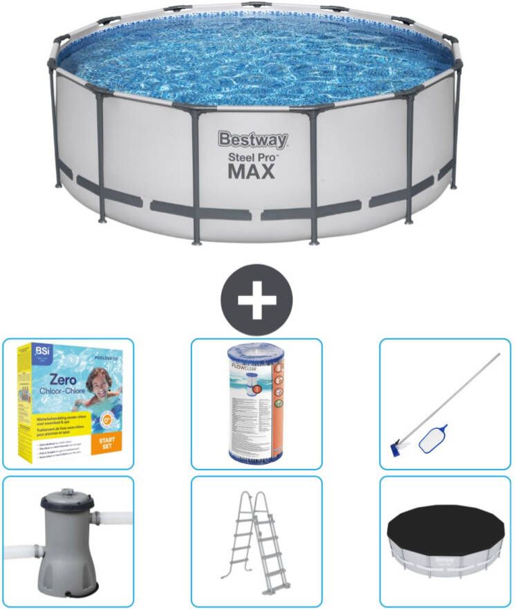 Bestway Rond Steel Pro Max Zwembad 396 X 122 Cm Grijs Inclusief Accessoires Cb36