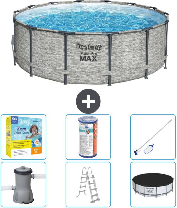 Bestway Rond Steel Pro Max Zwembad 427 X 122 Cm Inclusief Accessoires Cb36