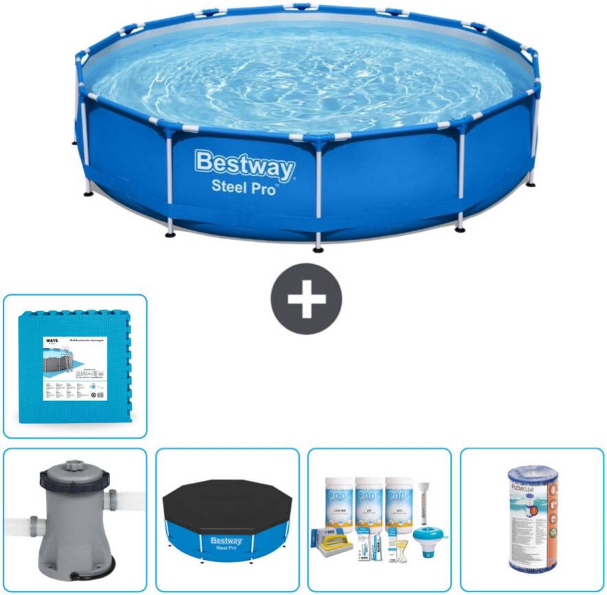 Bestway Rond Steel Pro Zwembad 305 X 76 Cm Blauw Inclusief Accessoires Cb12