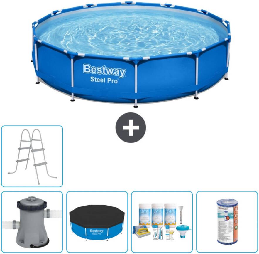 Bestway Rond Steel Pro Zwembad 305 X 76 Cm Blauw Inclusief Accessoires Cb14