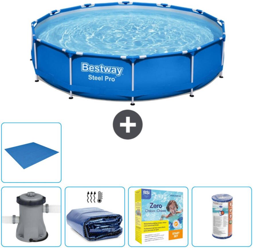 Bestway Rond Steel Pro Zwembad 305 X 76 Cm Blauw Inclusief Accessoires Cb16