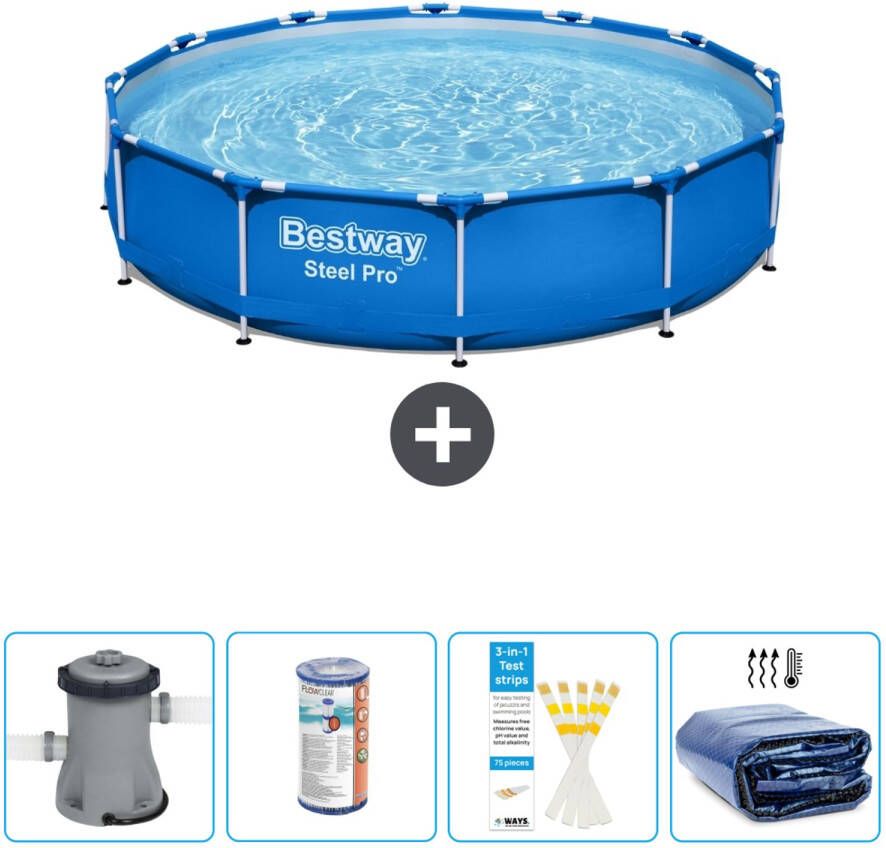 Bestway Rond Steel Pro Zwembad 305 X 76 Cm Blauw Inclusief Accessoires Cb50