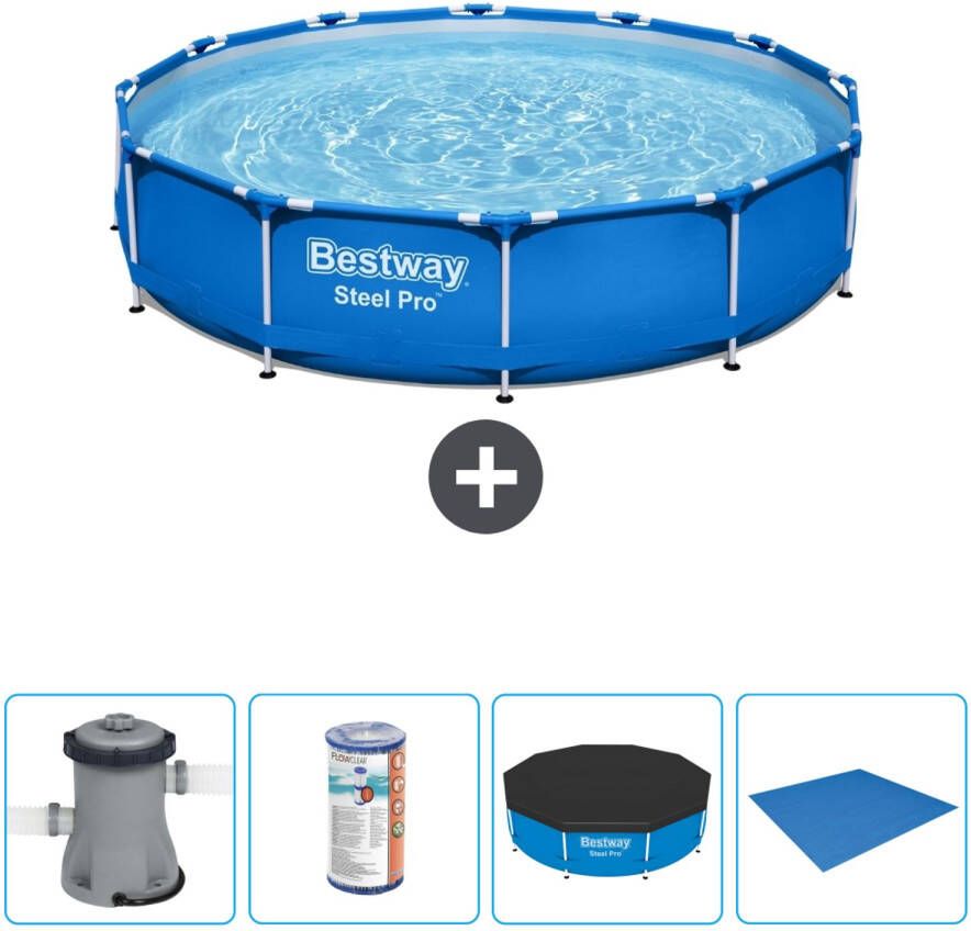 Bestway Rond Steel Pro Zwembad 305 X 76 Cm Blauw Inclusief Accessoires Cb52