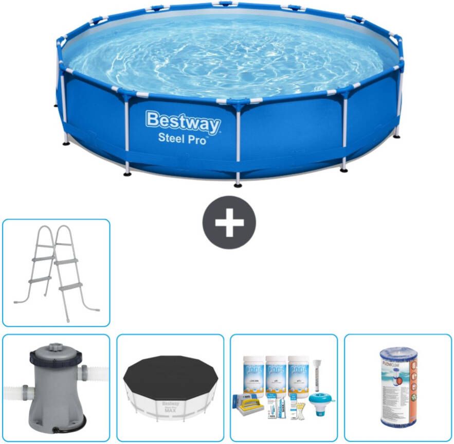 Bestway Rond Steel Pro Zwembad 366 X 76 Cm Blauw Inclusief Accessoires Cb14