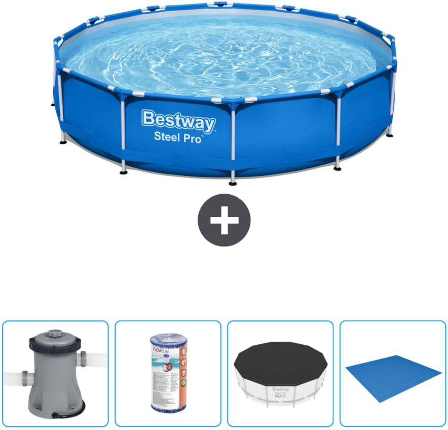 Bestway Rond Steel Pro Zwembad 366 X 76 Cm Blauw Inclusief Accessoires Cb52