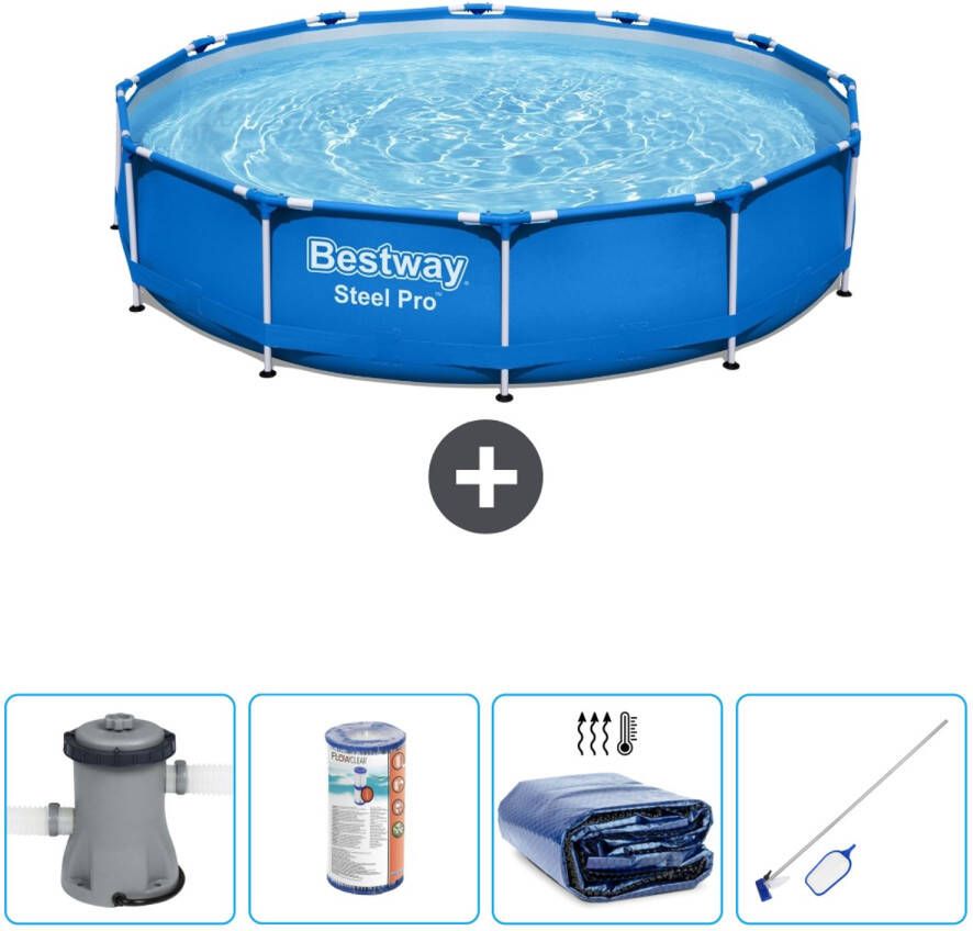 Bestway Rond Steel Pro Zwembad 366 X 76 Cm Blauw Inclusief Accessoires Cb54