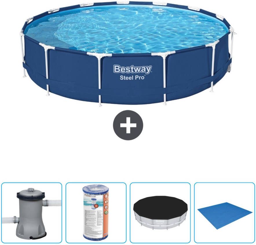 Bestway Rond Steel Pro Zwembad 396 X 84 Cm Blauw Inclusief Accessoires Cb52