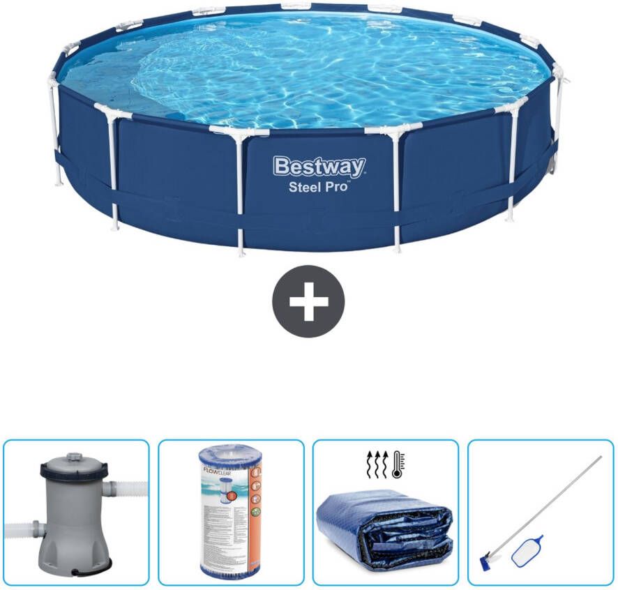 Bestway Rond Steel Pro Zwembad 396 X 84 Cm Blauw Inclusief Accessoires Cb54