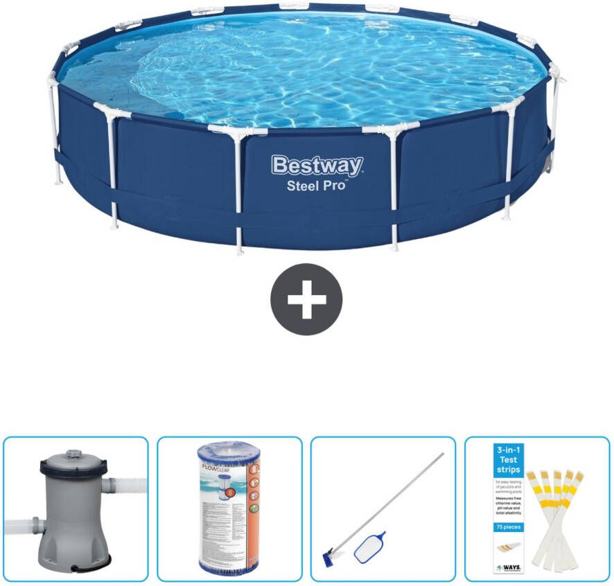 Bestway Rond Steel Pro Zwembad 396 X 84 Cm Blauw Inclusief Accessoires Cb58