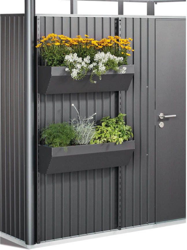 Biohort Bloembak Met Bevestigingsmateriaal Floraboard Donkergrijs Metallic 82x25x188cm 2st