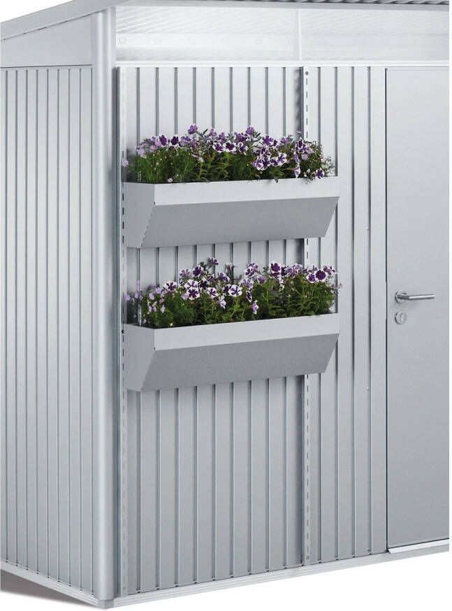 Biohort Bloembak Met Bevestigingsmateriaal Floraboard Zilver Metallic 82x25x188cm 2st