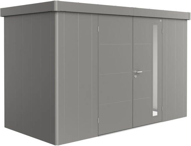 Biohort Tuinhuis Neo 1d Dubbele Deur Kwarts Grijs Metallic 348x180x222cm