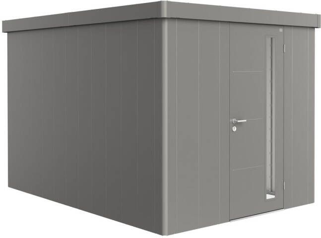 Biohort Tuinhuis Neo 4b Kwarts Grijs Metallic 236x348x222cm + Standaard Deur 83x200cm