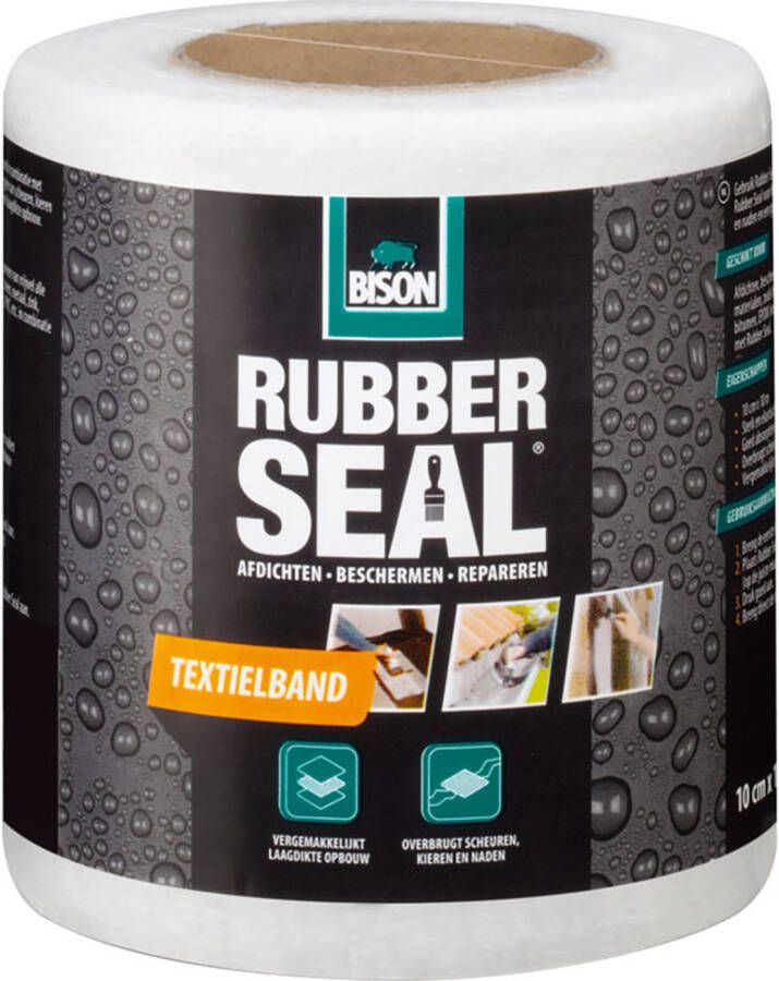 Bison Rubber seal textielband 10 cm x 10 m