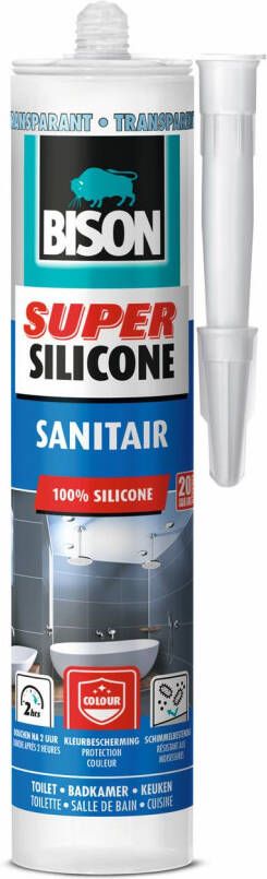 Bison Siliconenkit Super Silicone Sanitair Transparant 300ml